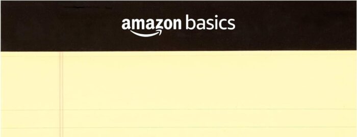 Basics Narrow Ruled Lined Writing Note Pad, 5 inch x 8 inch, Canary, 12 Count ( 12 Pack of 50 ) - Image 4