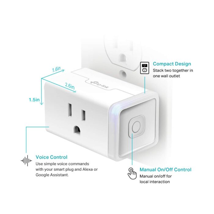 Kasa Smart Plug HS103P2, Smart Home Wi-Fi Outlet Works with Alexa, Echo, Google Home & IFTTT, No Hub Required, Remote Control,15 Amp,UL Certified, (Pack of 2) White - Image 5