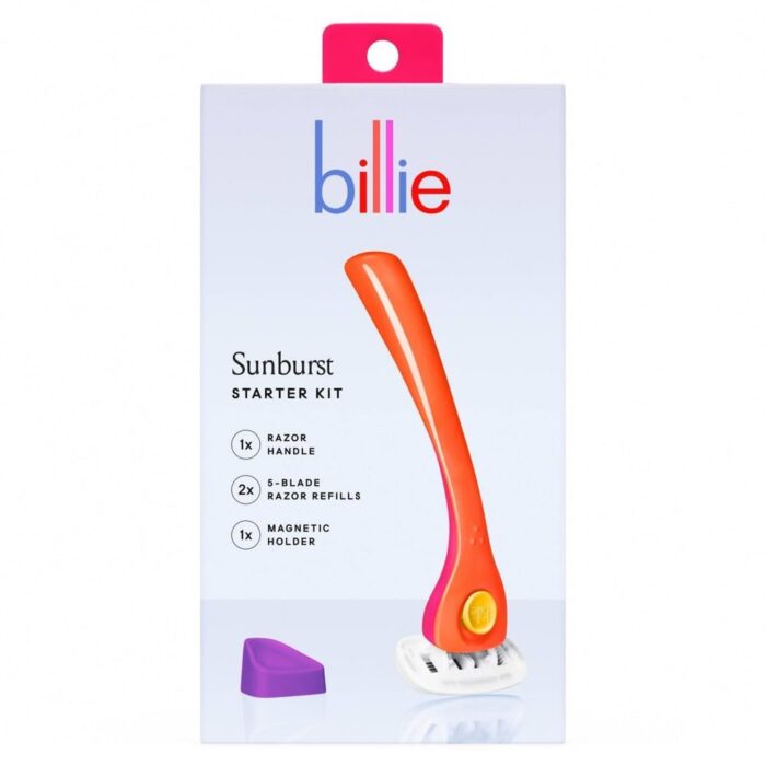 Billie Razors for Women Shave Kit – Women’s Razor + 2 x 5-Blade Razor Refills + Magnetic Holder – Sunburst