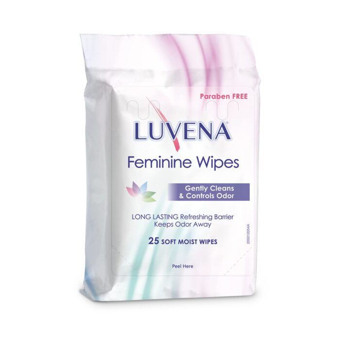 Luvena Feminine Wipes - Soft Wet Wipes for Women - Refresh & Resist Odor - Gynecologist Tested - Travel Friendly Cleansing Cloths - Cucumber Scented (25 Count, 1 Pack)