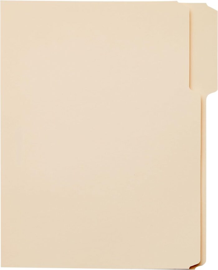 Basics 1/3-Cut Tab, Assorted Positions File Folders, Letter Size, Manila - Pack of 100 - Image 5