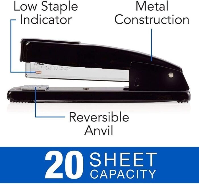 Swingline Commercial Stapler, 20 Sheet Capacity, Jam Free, Metal, 2 Pack, Black (44401AZ) - Image 2