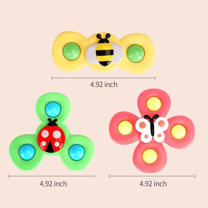 3PCS ALASOU Suction Cup Spinner Toys for 1 Year Old Boy Girl|Spinning Top Toddler Toys Age 1-2|1 2 Year Old Boy Birthday Gift|Baby Bath Toys for Kids Ages 1-3|Sensory Toys for Toddlers 1-3 - Image 7