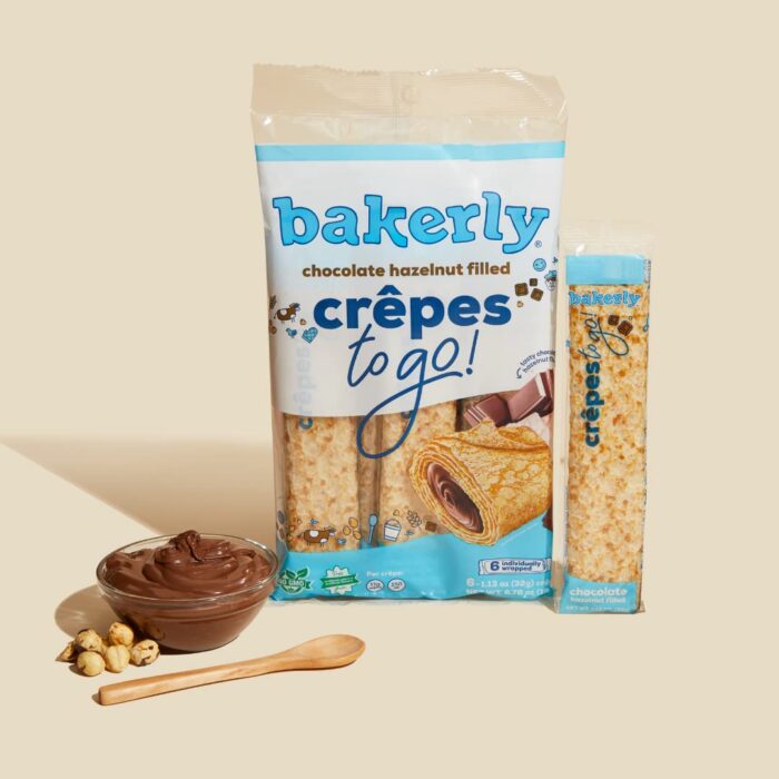 bakerly Chocolate Hazelnut Filled Crepes to go! Non GMO, Free from Artificial Flavors & Colors, Pack of 4, 6-Count (24 Total Crepes) - Image 7