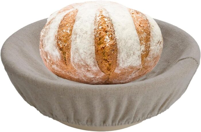 Crystal Lemon Banneton Basket – 9-Inch Sourdough Bread Proofing Basket with Liner, Ideal Bread Making Tool for Artisans