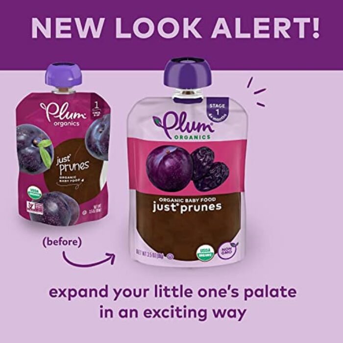 Plum Organics | Stage 1 | Organic Baby Food Meals [4+ Months] | Just Prune | 3.5 Ounce Pouch (Pack Of 6) Packaging May Vary - Image 5