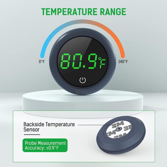 Fish Tank Digital Thermometer Accurate LED Display to ±0.9°F Tank Thermometer Aquarium Temperature Measurement Suitable for Fish, Axolotl, Turtle or Aquatic - Image 3