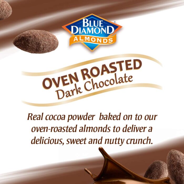 Blue Diamond Almonds Dark Chocolate Cocoa Dusted Snack Nuts, 100 Calorie Packs, 32 Count - Image 4