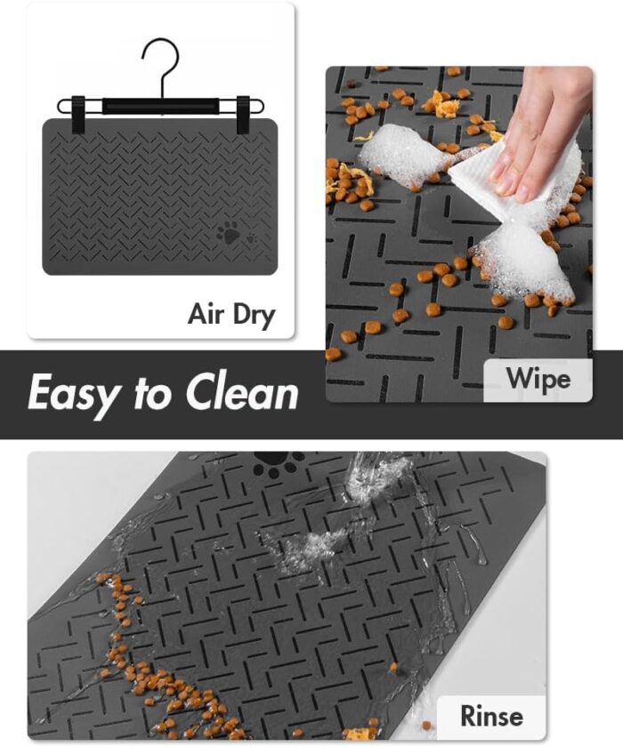 MontVoo-Absorbent Pet Feeding Mat-No Stains Quick Dry Dog Mat for Food and Water Bowl-Rubber Backing Dog Food Mat Dog Water Dispenser Mat-Dog Accessories Pet Supplies-Dog Water Bowl for Messy Drinkers - Image 4