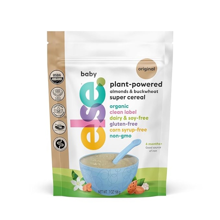 Else Nutrition Super Cereal For Babies 6 mo+, Made With Real Whole Plants for a Nutritionally Balanced meal, with gluten free carbs and plant protein (Original, Single)