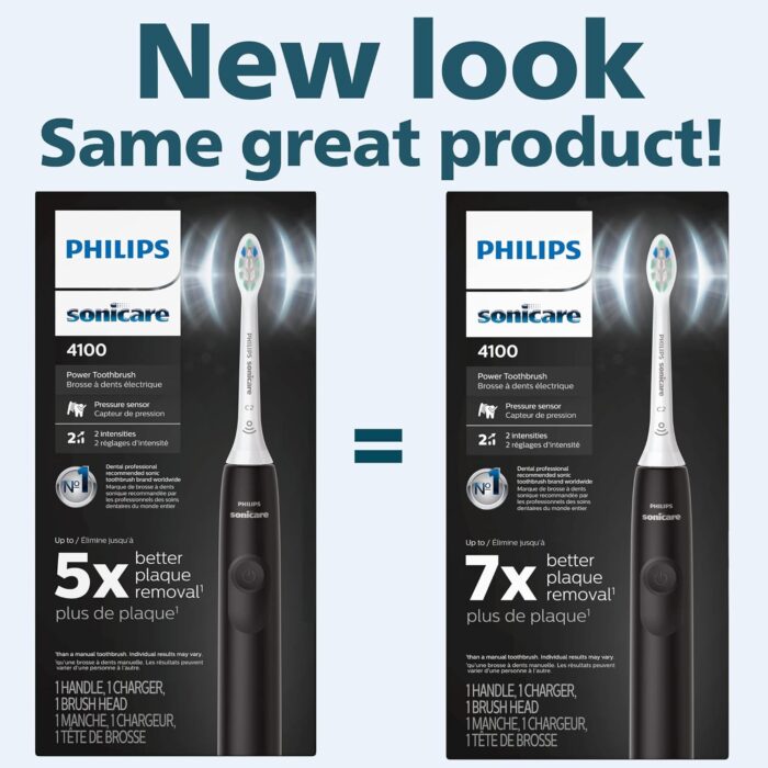 Philips Sonicare 4100 Power Toothbrush, Rechargeable Electric Toothbrush with Pressure Sensor, Black - Image 2