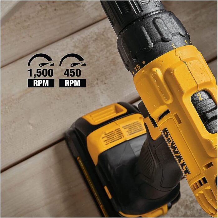 DEWALT - Brush 20V MAX Cordless Drill Combo Kit, 2-Tool (DCK240C2) Yellow/Black Drill Driver/Impact Combo Kit - Image 4