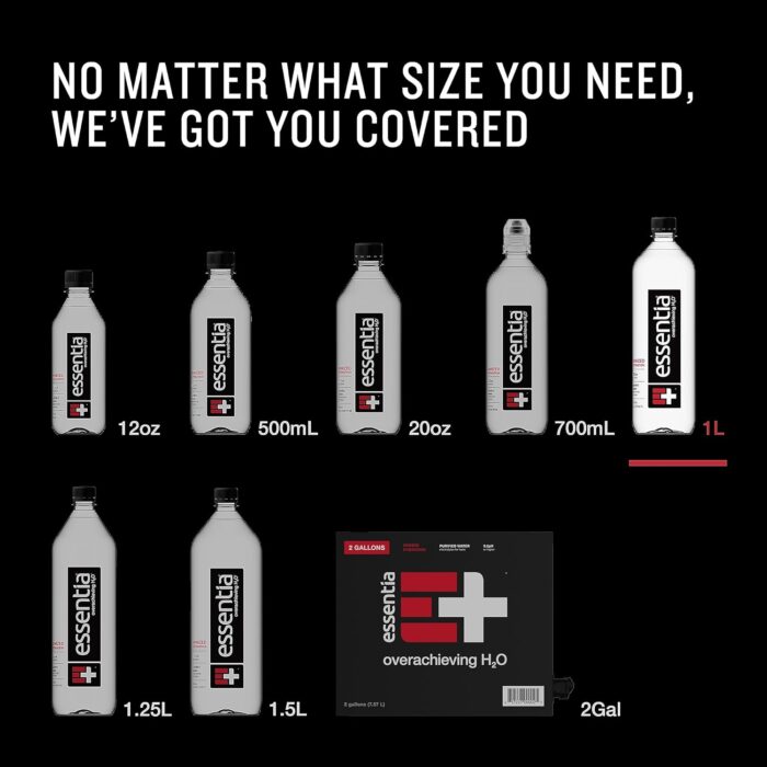 Essentia Water Bottled , 1 Liter, 12-Pack, Ionized Alkaline Water:99.9% Pure, Infused With Electrolytes, 9.5 pH Or Higher With A Clean, Smooth Taste - Image 5