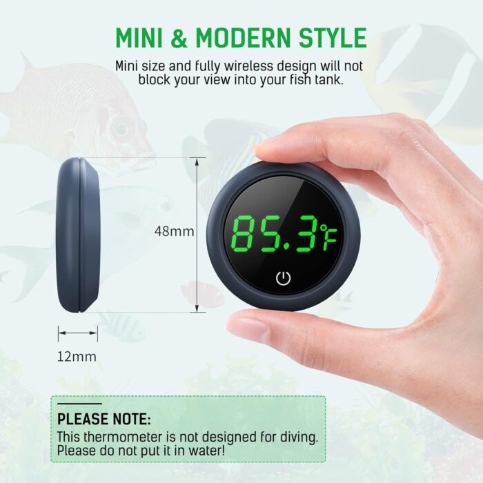 Fish Tank Digital Thermometer Accurate LED Display to ±0.9°F Tank Thermometer Aquarium Temperature Measurement Suitable for Fish, Axolotl, Turtle or Aquatic - Image 7