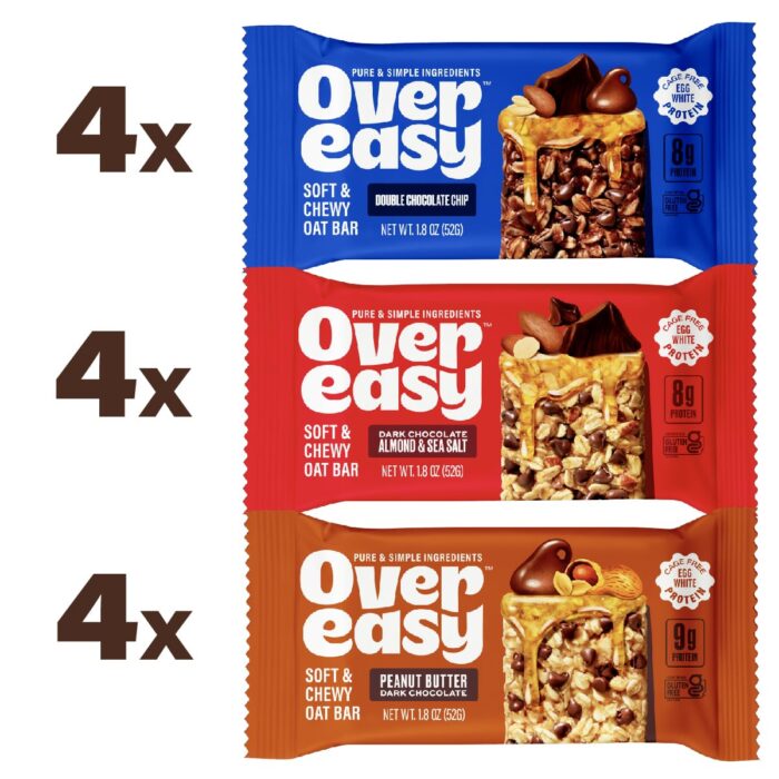 OVER EASY Soft and Chewy Breakfast Protein Bars, Made with Pure and Simple Ingredients, Clean, Gluten Free, Dairy Free, Soy Free and Kosher (Chocolate Variety Pack, 12 Count)… - Image 2