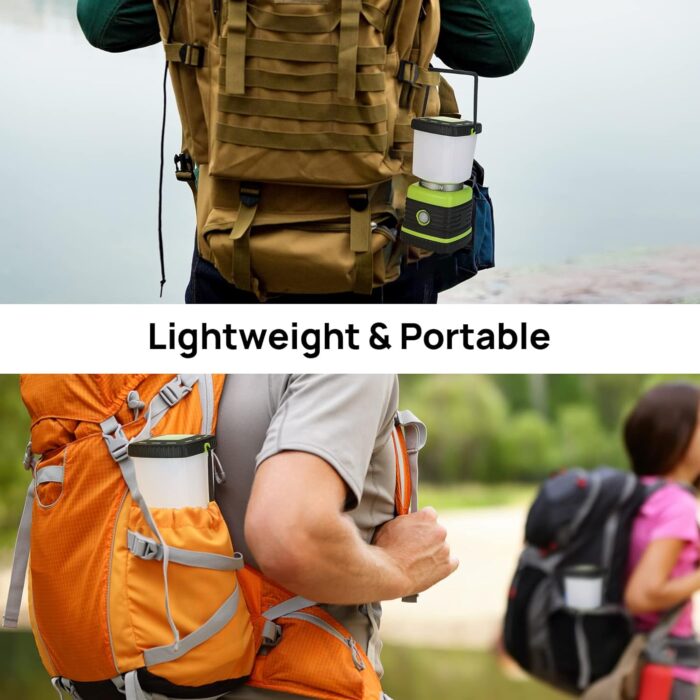 LED Camping Lantern, Consciot Battery Powered Camping Lights, 1000LM, 4 Light Modes, IPX4 Waterproof Tent Lights, Portable Flashlight for Power Outages, Emergency, Hurricane, Hiking, 2-Pack - Image 7