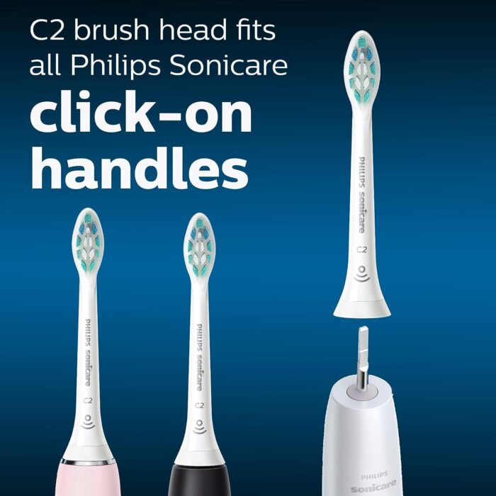 Philips Sonicare Genuine C2 Optimal Plaque Control Toothbrush Heads, 3 Brush Heads, White, HX9023/65 - Image 6