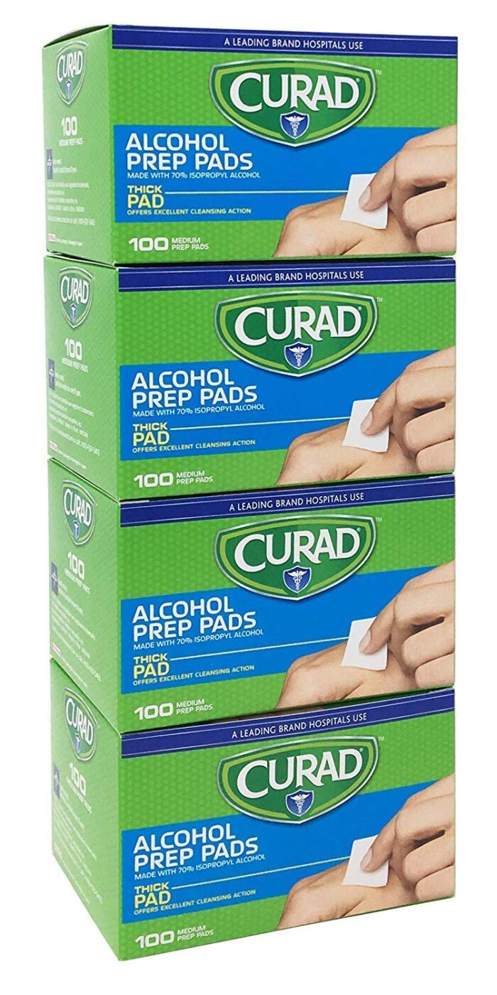 CURAD Alcohol Prep Pads (Pack of 4 Boxes) | 400 Pieces of Medium Isopropyl Alcohol Wipes Individually Wrapped | First Aid Alcohol Swabs for Cuts & Scrapes | Medical Alcohol Pads for General Cleansing - Image 3