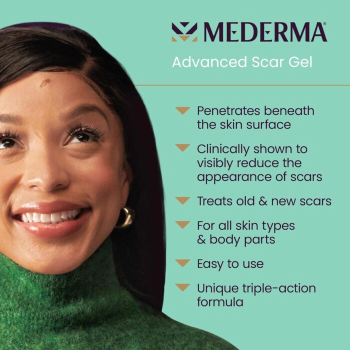 Mederma Advanced Scar Gel, Treats Old and New Scars, Reduces the Appearance of Scars from Acne, Stitches, Burns and More, 50 Grams - Image 2