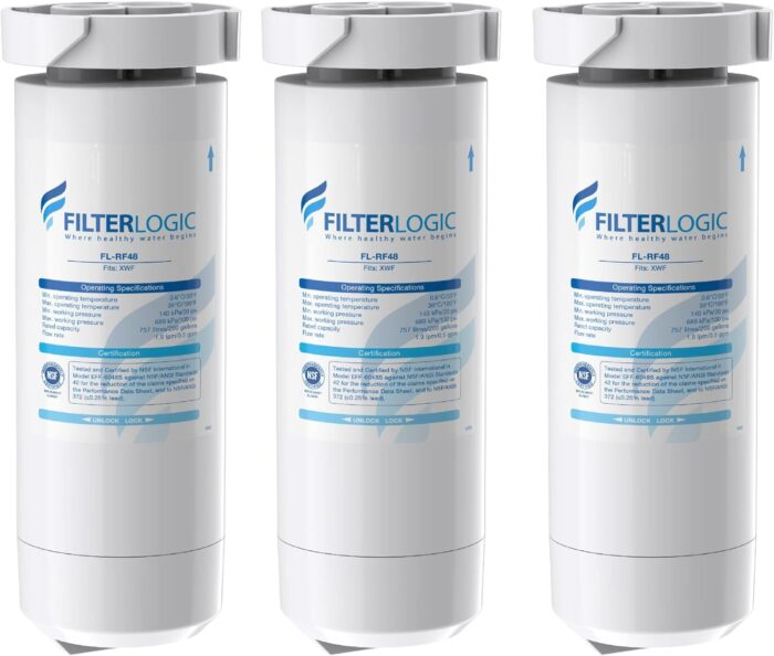 XWF NSF Certified Refrigerator Water Filter, Replacement for GE® XWF, 3 Filters