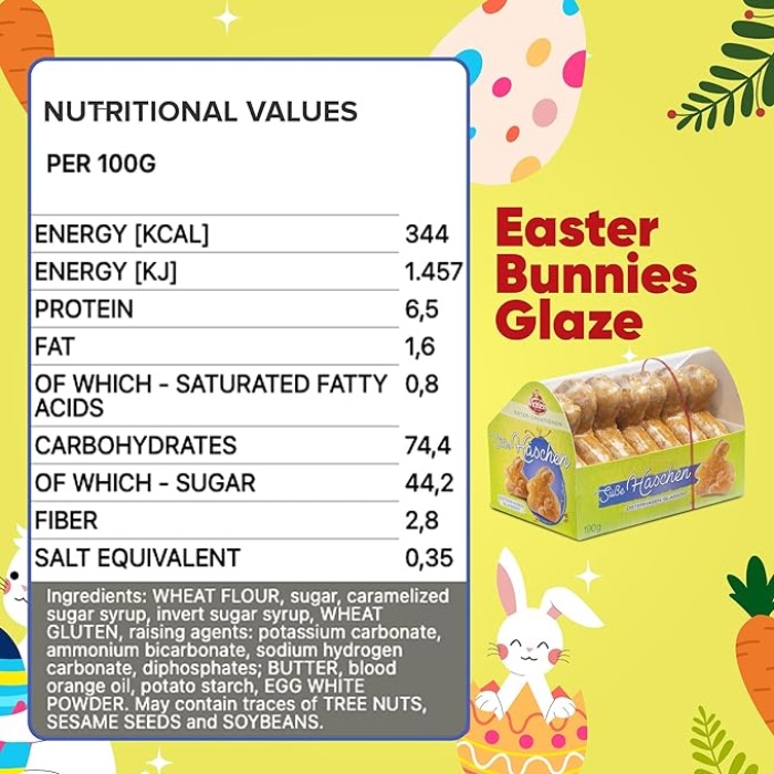 Grateful Grocer Bunny Easter Cookies Variety Pack of Soft Gingerbread Cookies Imported German Easter Cookies Bakery for Home or Cookie Gifts Snacks and Kids Easter Sticker (Glazed and Chocolate) - Image 3