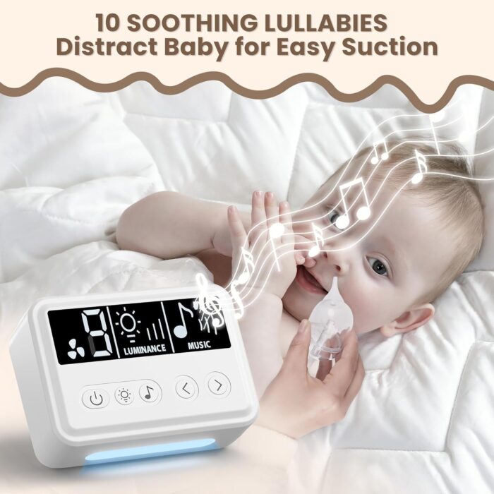 Baby Nasal Aspirator with Powerful Adjustable 9 Level Suction, Electric Nasal Suction, Rechargeable, with Night Light and Nursery Rhymes Soothing - Image 5