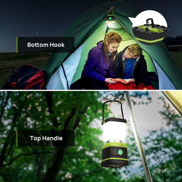 LED Camping Lantern, Consciot Battery Powered Camping Lights, 1000LM, 4 Light Modes, IPX4 Waterproof Tent Lights, Portable Flashlight for Power Outages, Emergency, Hurricane, Hiking, 2-Pack - Image 5