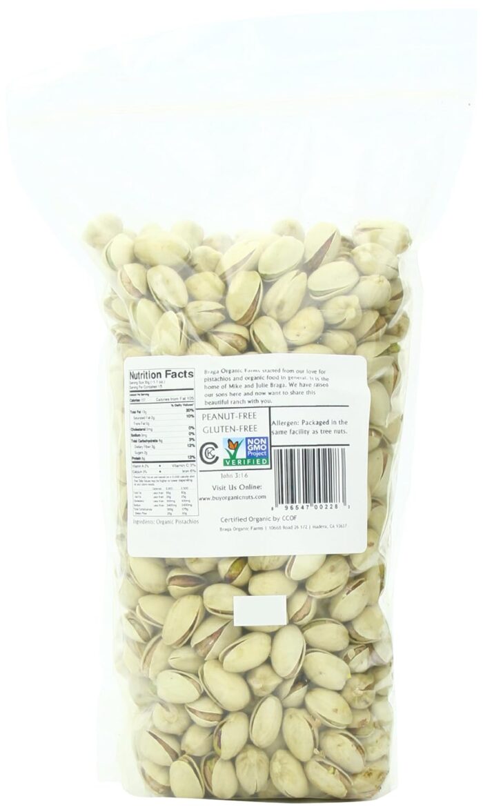 Braga Organic Farms Organic Raw Inshell Pistachios 2 lb. bag - Image 2