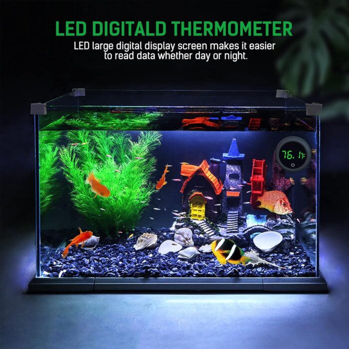 Fish Tank Digital Thermometer Accurate LED Display to ±0.9°F Tank Thermometer Aquarium Temperature Measurement Suitable for Fish, Axolotl, Turtle or Aquatic - Image 5