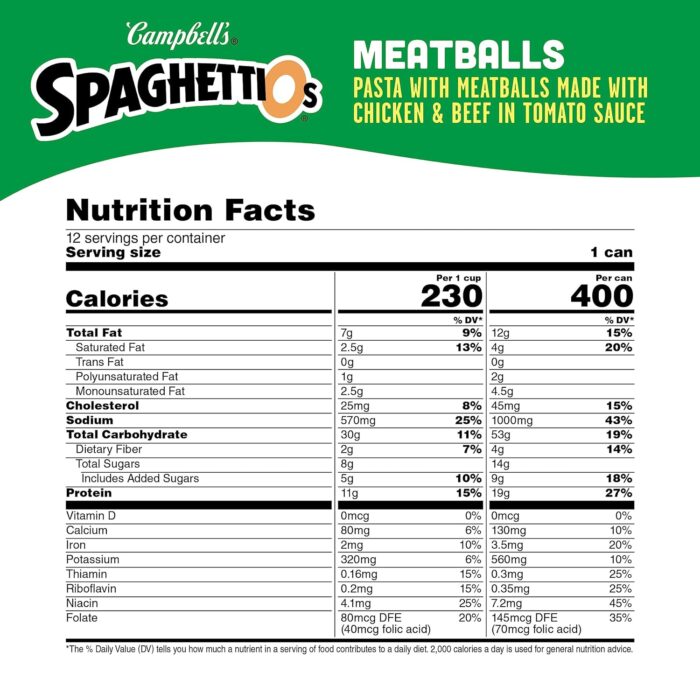 SpaghettiOs Canned Pasta with Meatballs, 15.6 oz Can (Pack of 12) - Image 5