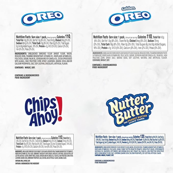 OREO Original, OREO Golden, CHIPS AHOY! & Nutter Butter Cookie Snacks Variety Pack, 56 Snack Packs (2 Cookies Per Pack) - Image 5