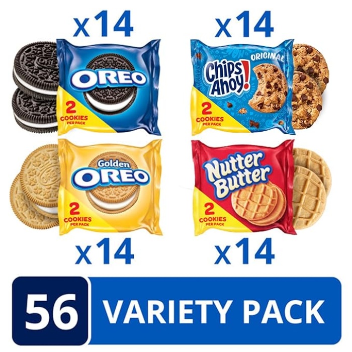 OREO Original, OREO Golden, CHIPS AHOY! & Nutter Butter Cookie Snacks Variety Pack, 56 Snack Packs (2 Cookies Per Pack) - Image 3