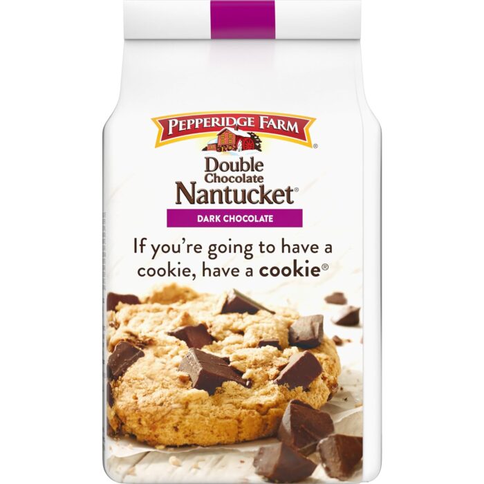 Pepperidge Farm Nantucket Crispy Double Dark Chocolate Chunk Cookies, 7.75 OZ Bag (8 Cookies) - Image 5