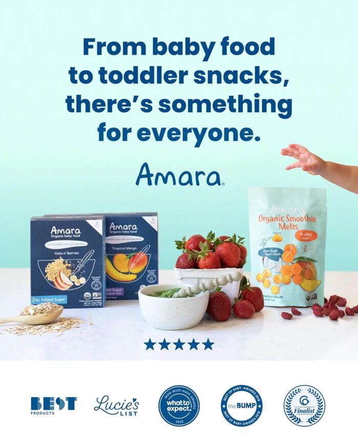 Amara Smoothie Melts - Mixed Red Berries - Baby Snacks Made With Fruits and Vegetables - Healthy Toddler Snacks For Your Kids Lunch Box - Organic Plant Based Yogurt Melts - 6 Resealable Bags - Image 7