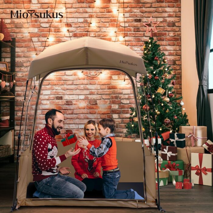 Sport Tent with Removable Top Cover and Sealed Floor, MioTsukus Instant Weather Proof Pod, Pop Up Bubble Clear View Tent, All Weather Shelter - 1~4 People - Image 7