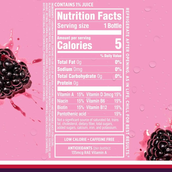 Sparkling Ice, Black Raspberry Sparkling Water, Zero Sugar Flavored Water, with Vitamins and Antioxidants, Low Calorie Beverage, 17 fl oz Bottles (Pack of 12) - Image 6