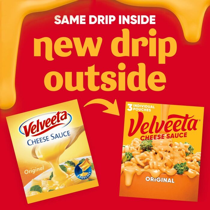 Velveeta Original Melting Cheese Sauce Pouches (3 ct Box, 4 oz Packets) - Image 2