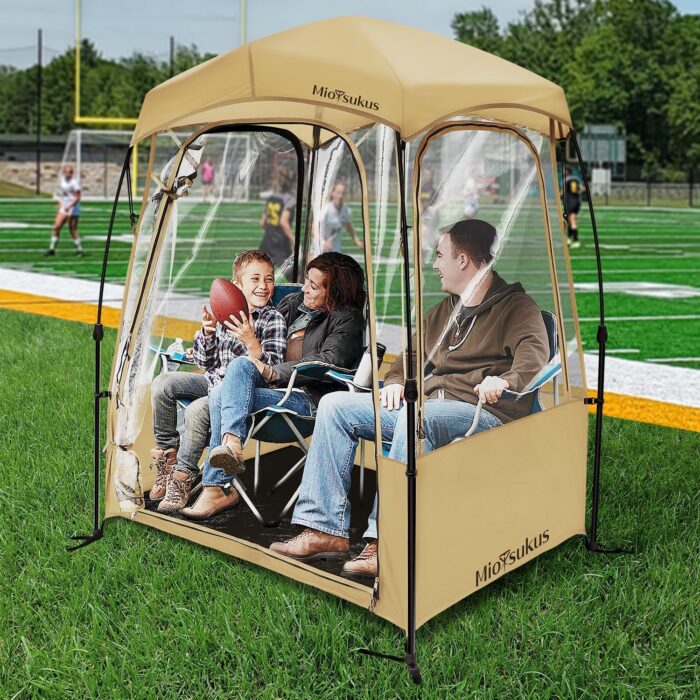 Sport Tent with Removable Top Cover and Sealed Floor, MioTsukus Instant Weather Proof Pod, Pop Up Bubble Clear View Tent, All Weather Shelter - 1~4 People