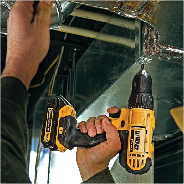 DEWALT - Brush 20V MAX Cordless Drill Combo Kit, 2-Tool (DCK240C2) Yellow/Black Drill Driver/Impact Combo Kit - Image 8