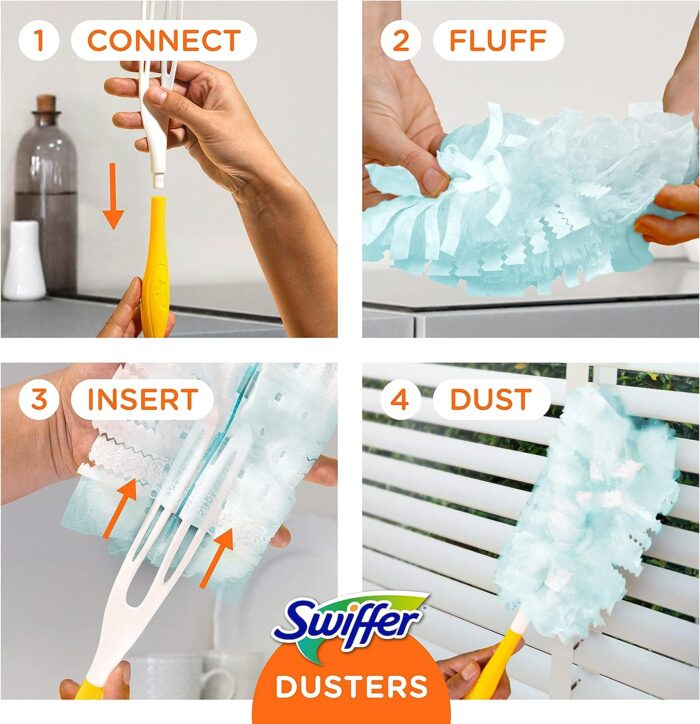 Swiffer Feather Dusters Multi-Surface Duster Refills, Bamboo, White, 18 count - Image 8