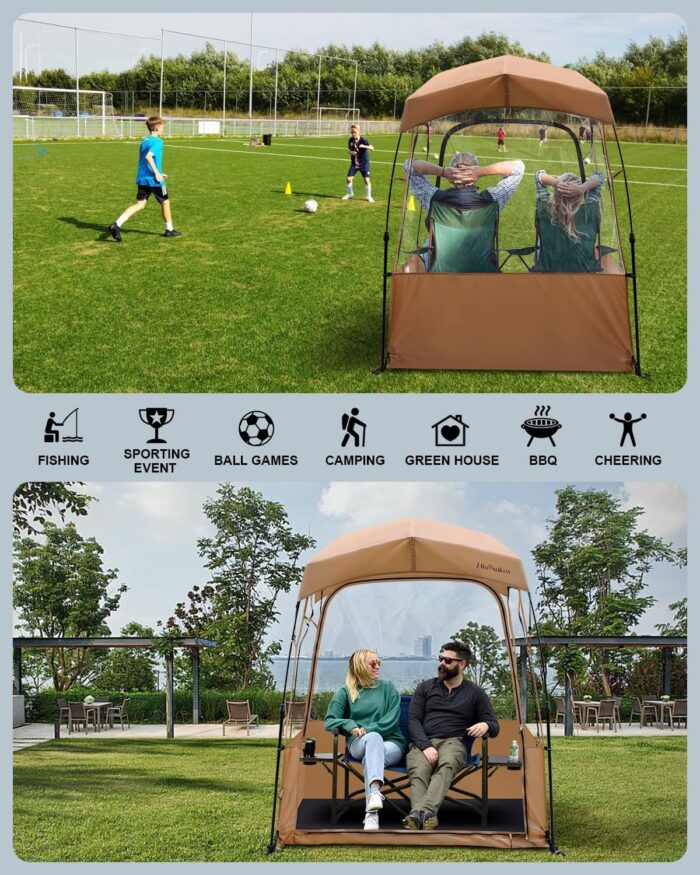 Sport Tent with Removable Top Cover and Sealed Floor, MioTsukus Instant Weather Proof Pod, Pop Up Bubble Clear View Tent, All Weather Shelter - 1~4 People - Image 6