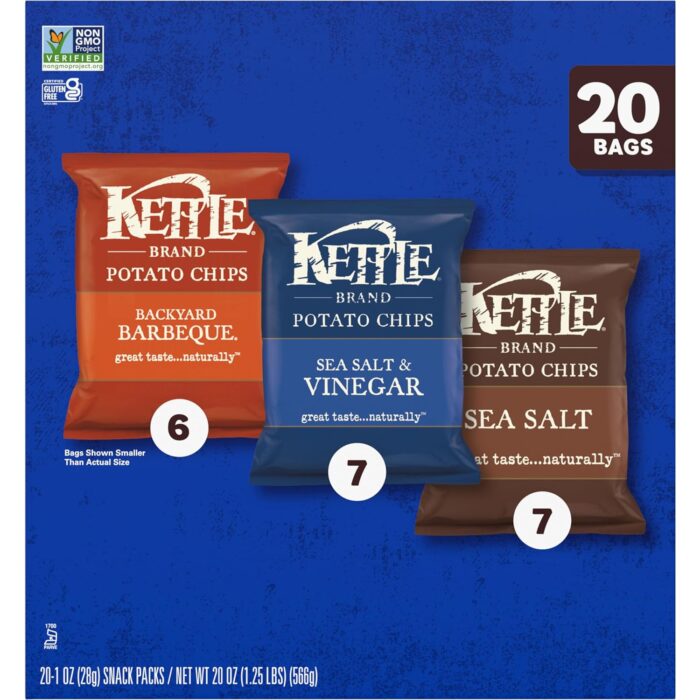 Kettle Brand Potato Chips Variety Pack, 1 Oz, 20 Ct - Image 6