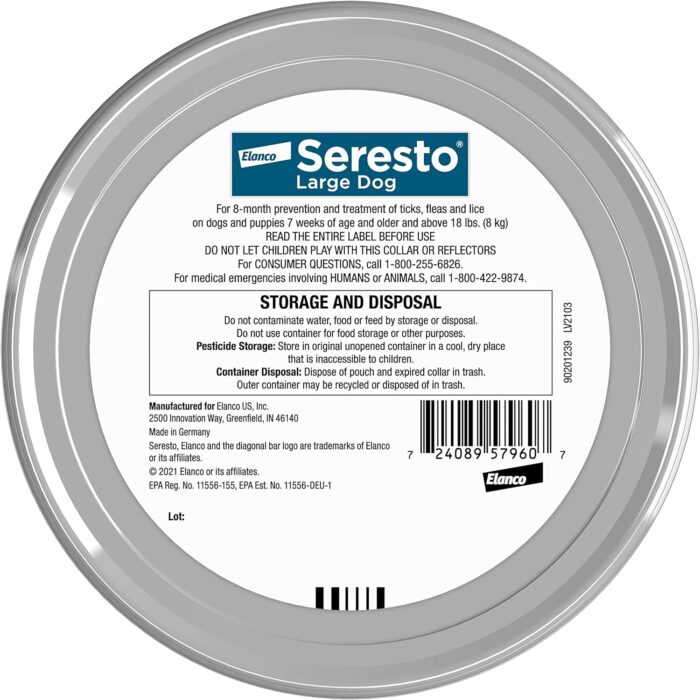 Seresto Large Dog Vet-Recommended Flea & Tick Treatment & Prevention Collar for Dogs Over 18 lbs. | 8 Months Protection - Image 2