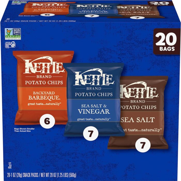 Kettle Brand Potato Chips Variety Pack, 1 Oz, 20 Ct