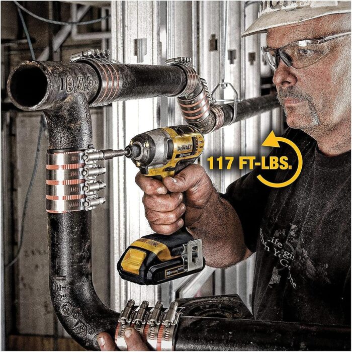 DEWALT - Brush 20V MAX Cordless Drill Combo Kit, 2-Tool (DCK240C2) Yellow/Black Drill Driver/Impact Combo Kit - Image 6