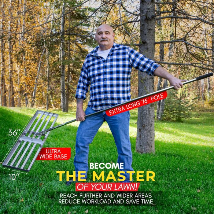 Superior Lawn Leveling Rake 36''x10'' - High Grade Levelawn Tool for Unparalleled Heavy Duty Lawn Care - Reliable, Robust Lawn Leveling Tool for The Creation of Impeccable Lawns - Image 4