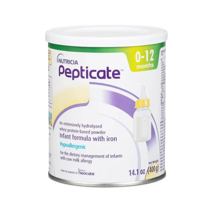 Pepticate Baby Formula, Hypoallergenic Powdered Infant Formula for Cow Milk Allergy, with Omega 3 DHA, ARA, Iron & Prebiotics, 14.1oz